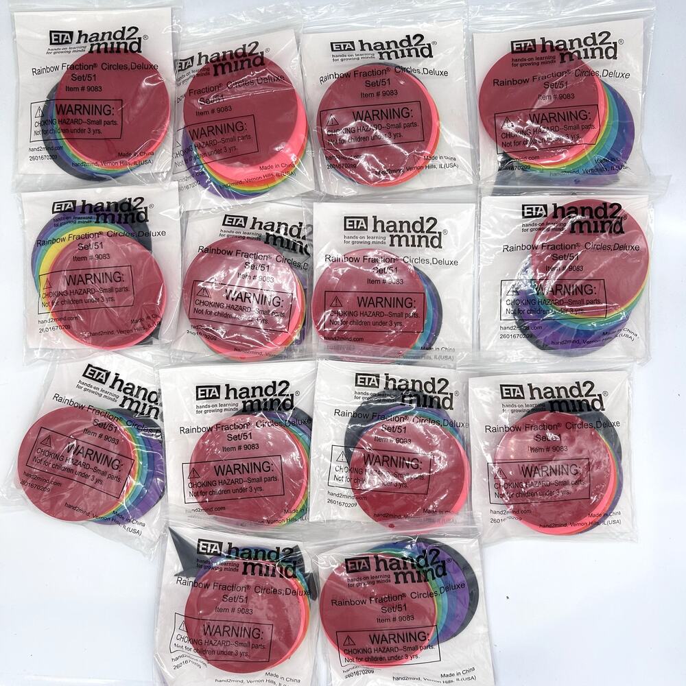 New Hand2Mind Rainbow Fraction Circles Deluxe Set Math Manipulative Lot of 14 - Picture 2 of 4